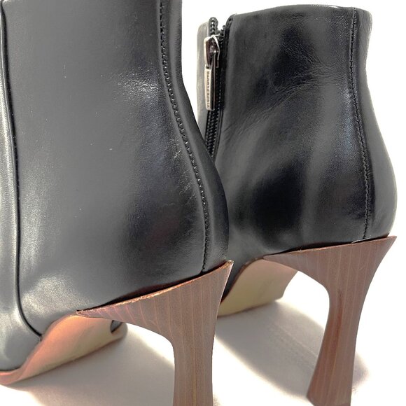 Vince Camuto Women's Pezlee Island Stiletto Black Leather Booties Size 10M - Picture 7 of 12